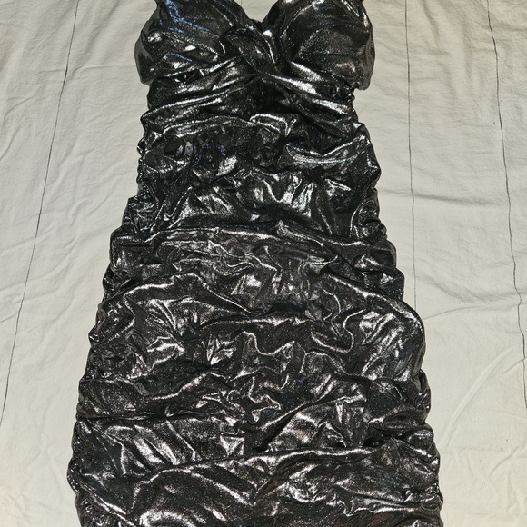 NWOT Elegant Black Metallic Halara Mini Dress - Picture 1 of 4